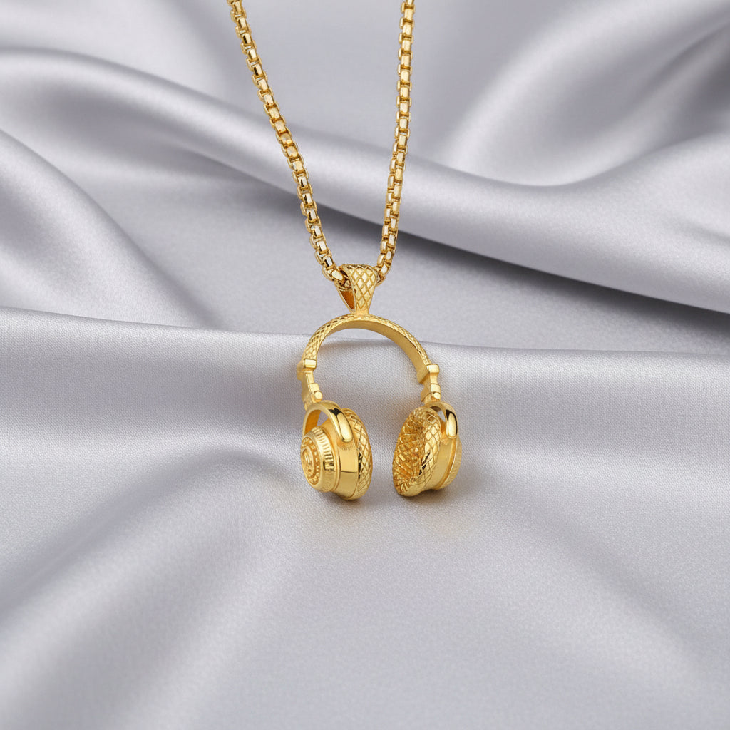 Titanium Headphone Pendant Necklace