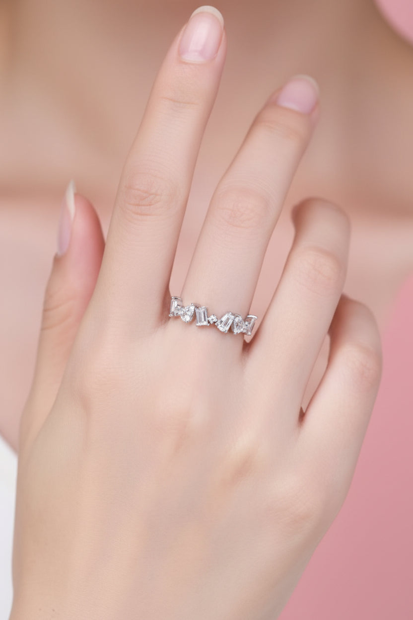 Tumbling Zirconias S925 Silver Ring