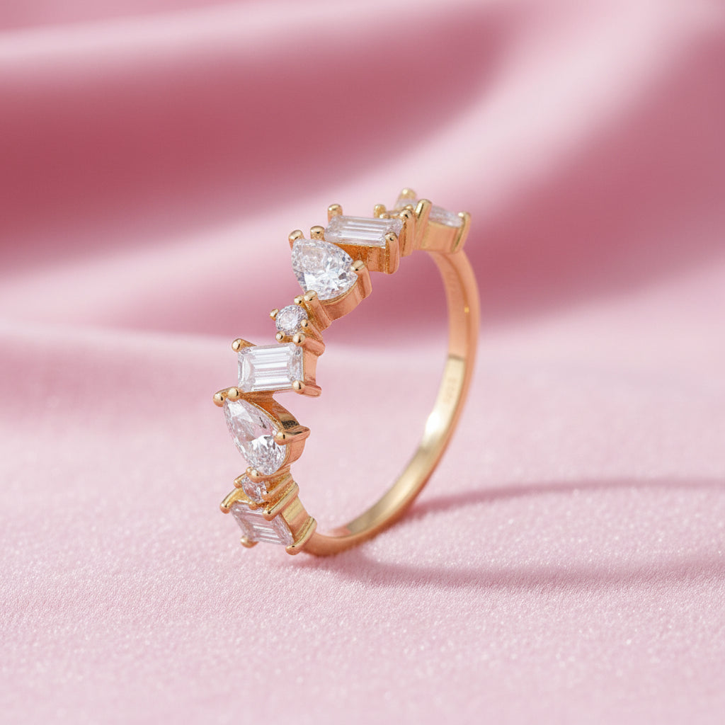 Tumbling Zirconias S925 Silver Ring