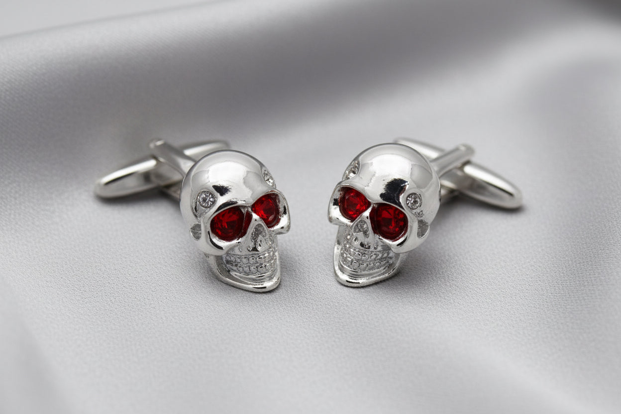 Ruby Skull Cufflinks