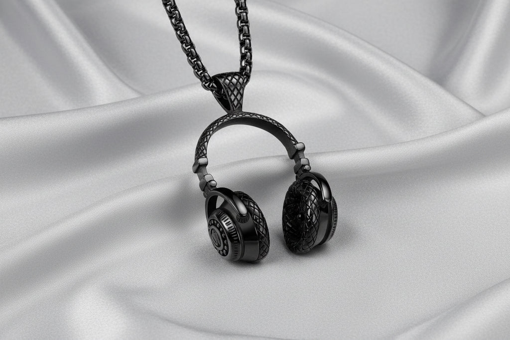 Titanium Headphone Pendant Necklace