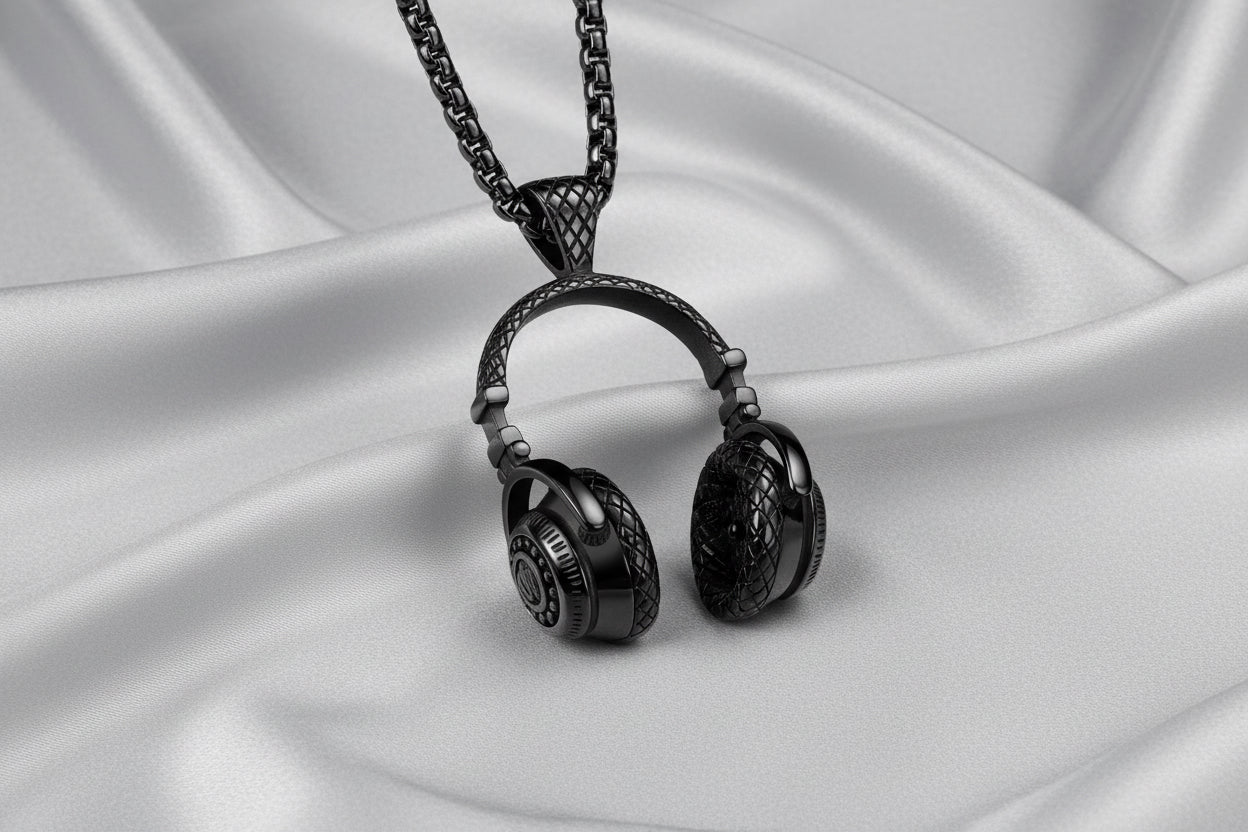 Titanium Headphone Pendant Necklace