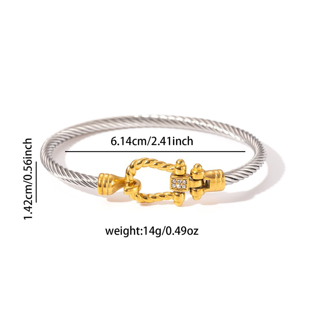 Titanium Horseshoe Clasp Bracelet