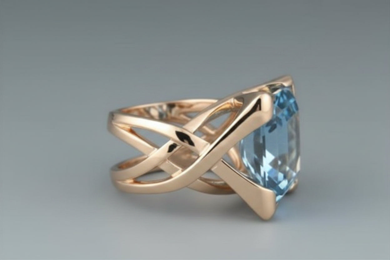 Square Blue Stone Ring