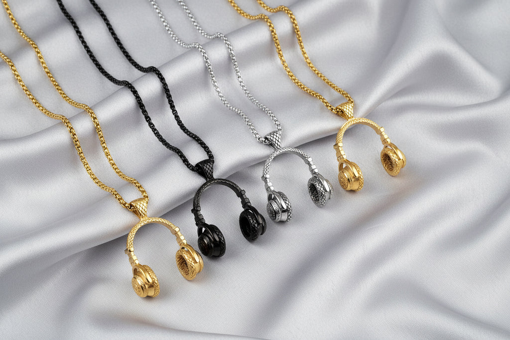 Titanium Headphone Pendant Necklace