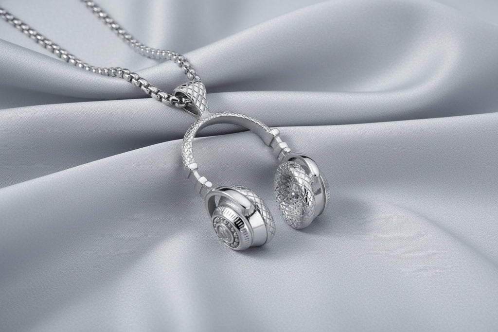 Titanium Headphone Pendant Necklace