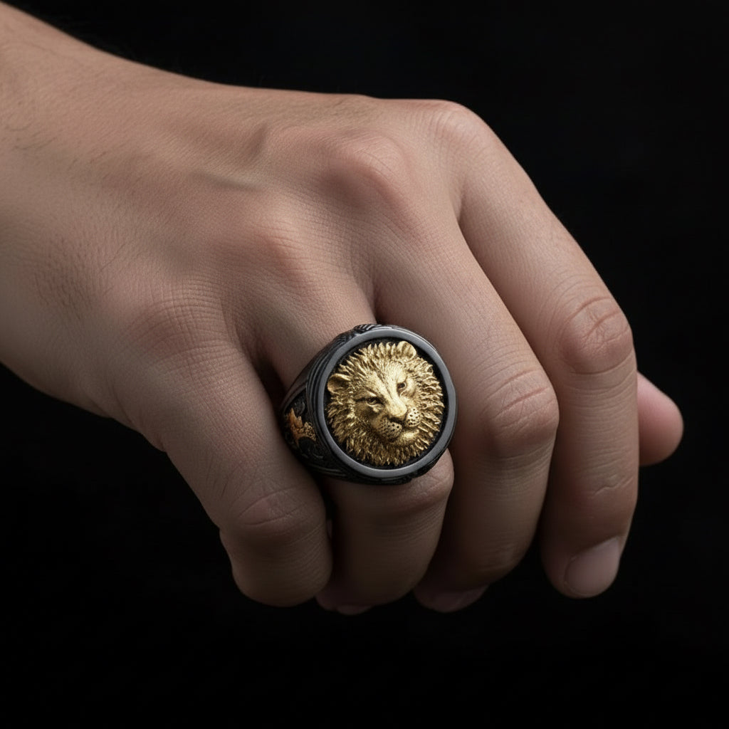 Men's Lion Head Ring