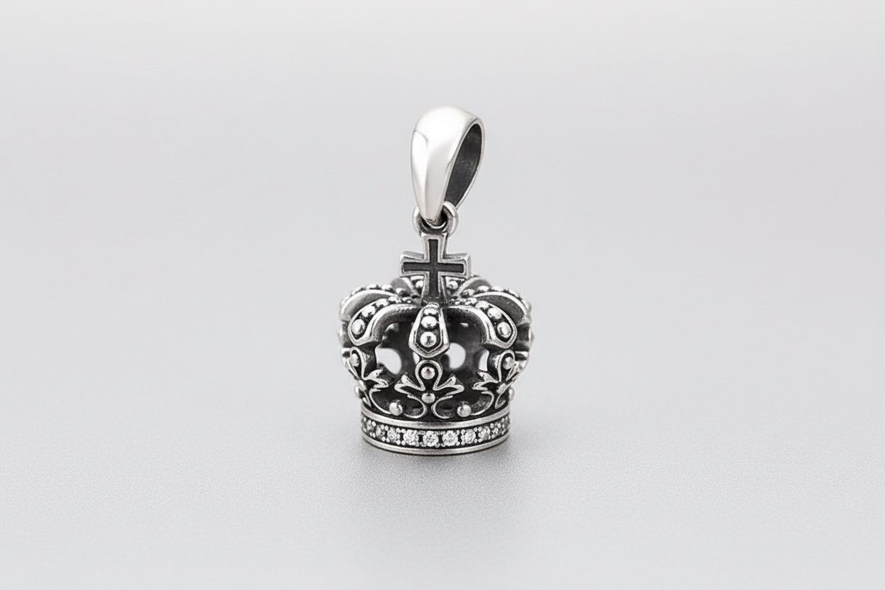 Distressed Crown Pendant