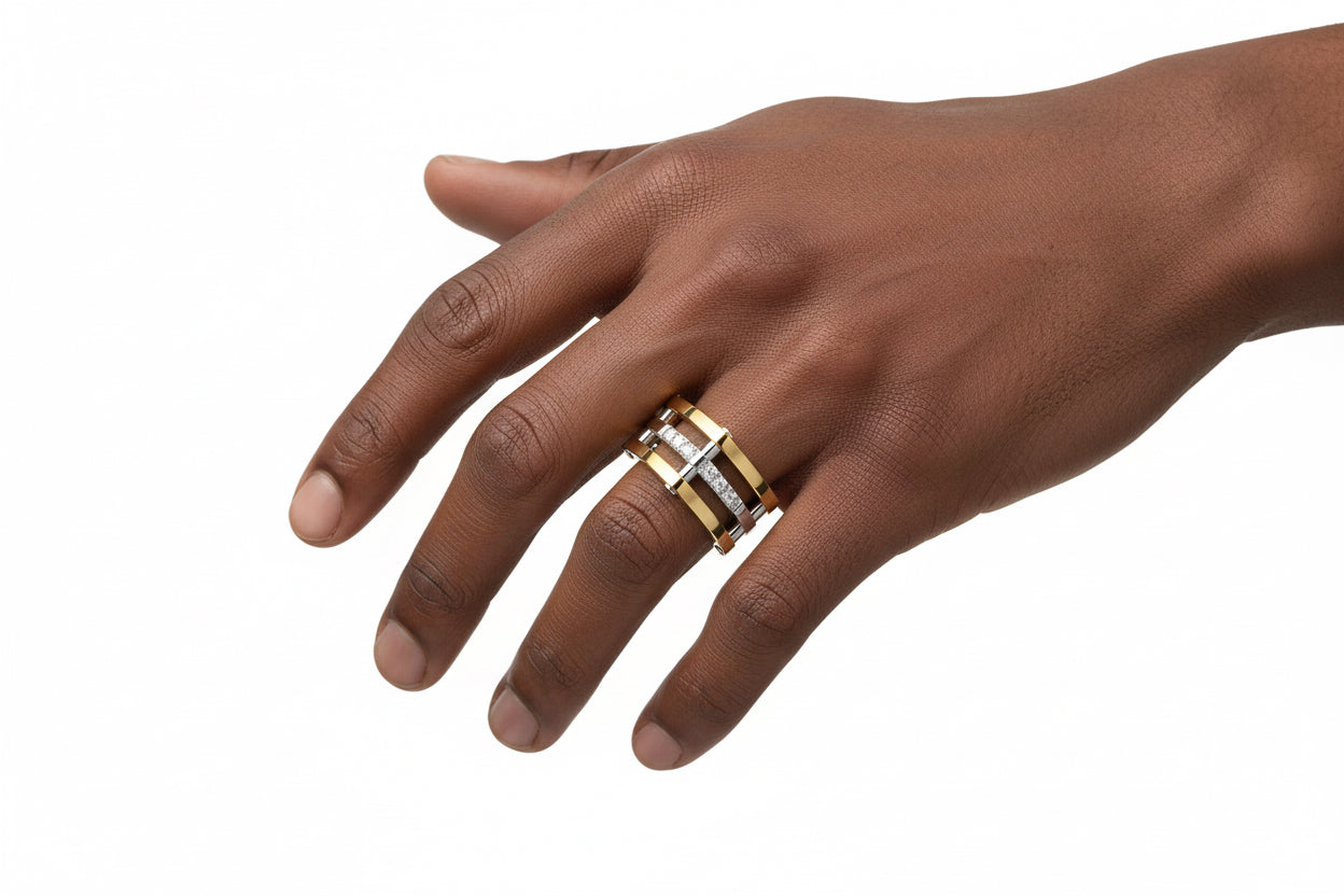Stainless Steel Paralleled Bar Ring