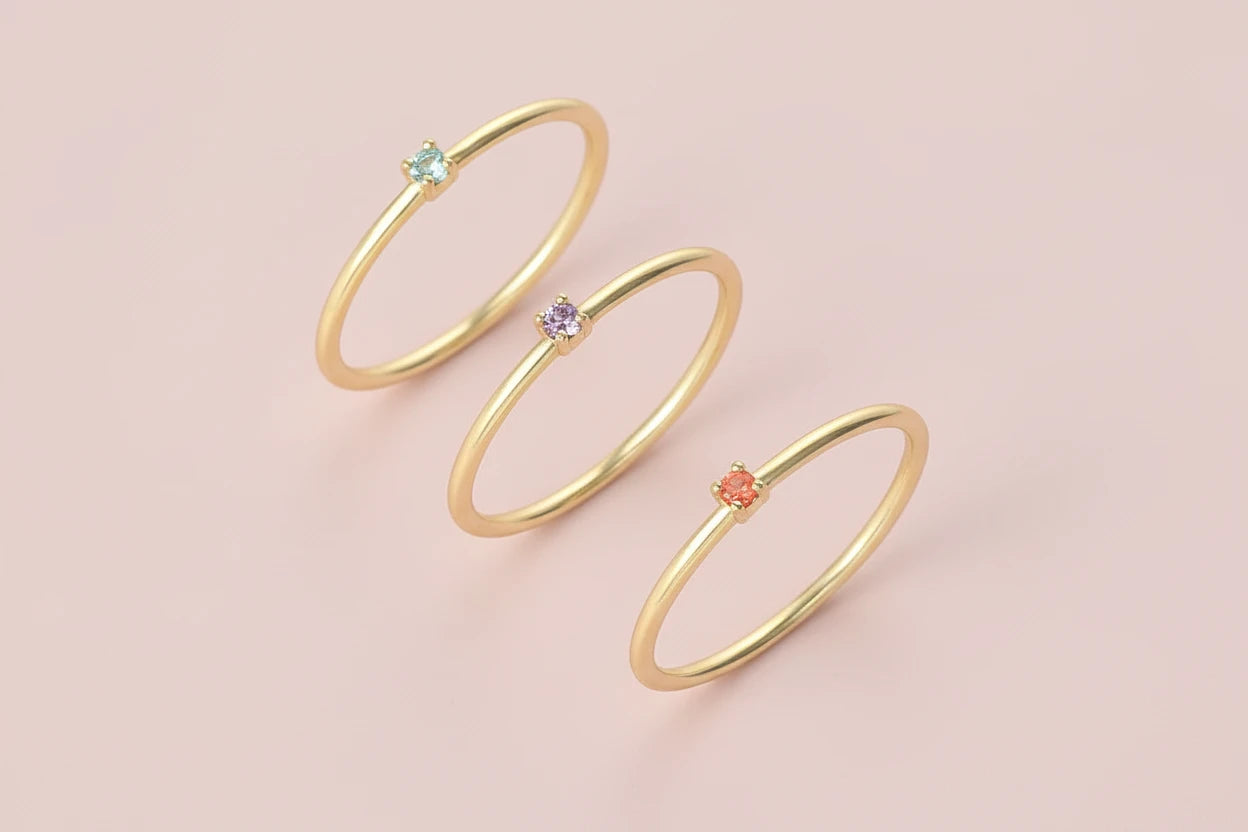 Thin Dainty Stack Rings