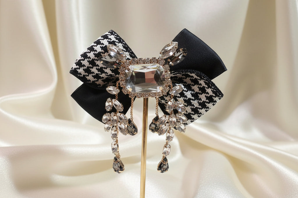 Shirt Collar Bowtie Rhinestone Brooch