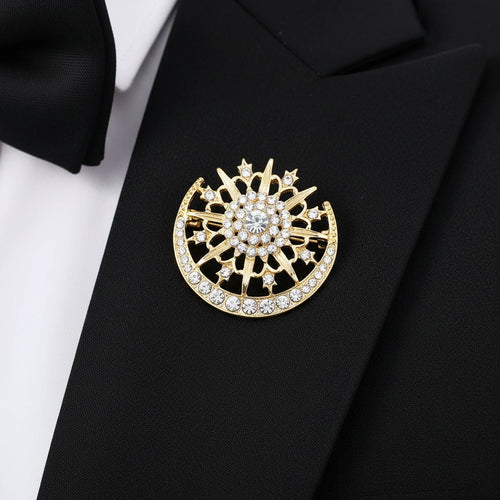 Celestial Star & Moon Brooch