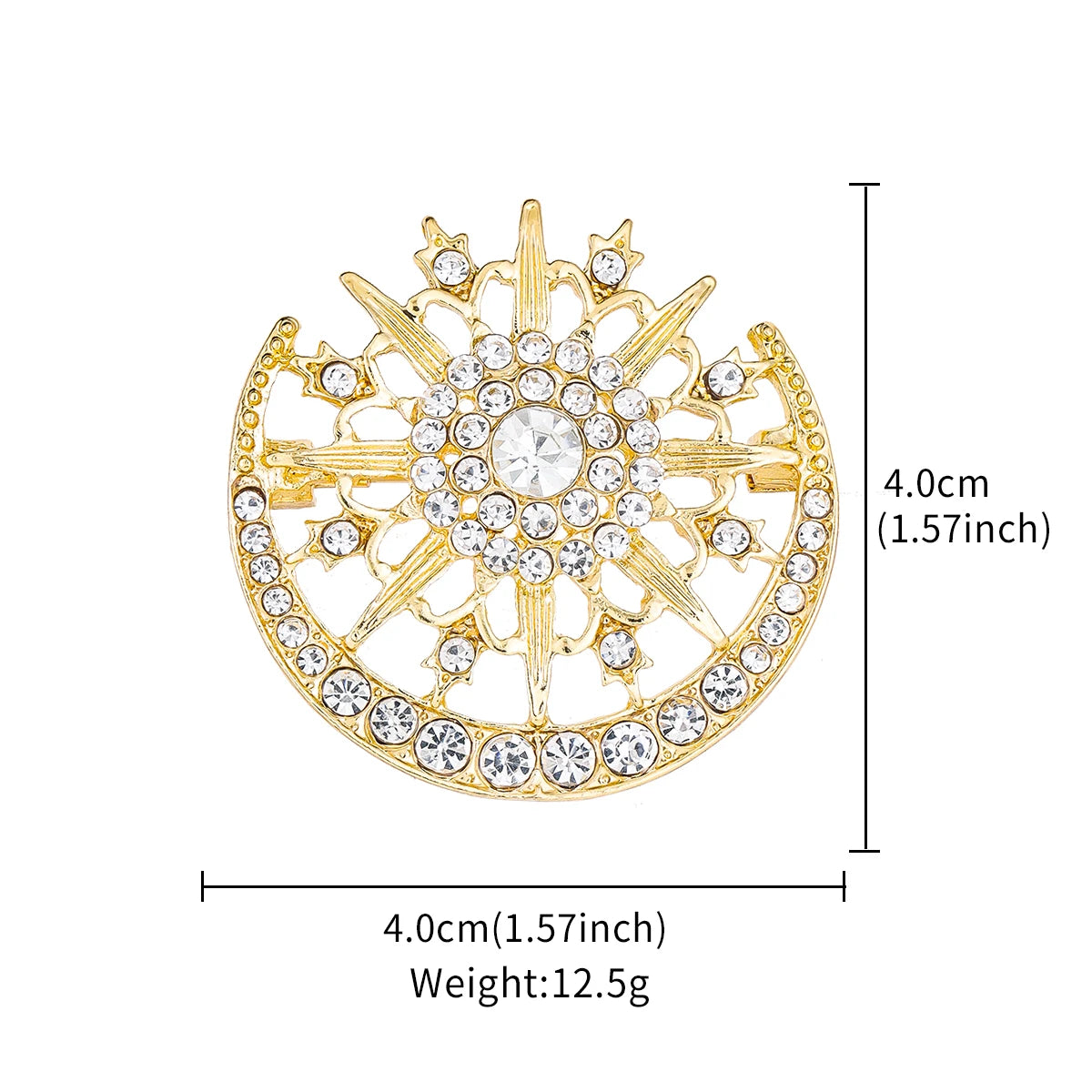 Celestial Star & Moon Brooch