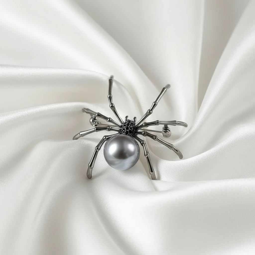 Pearl Spider Brooch