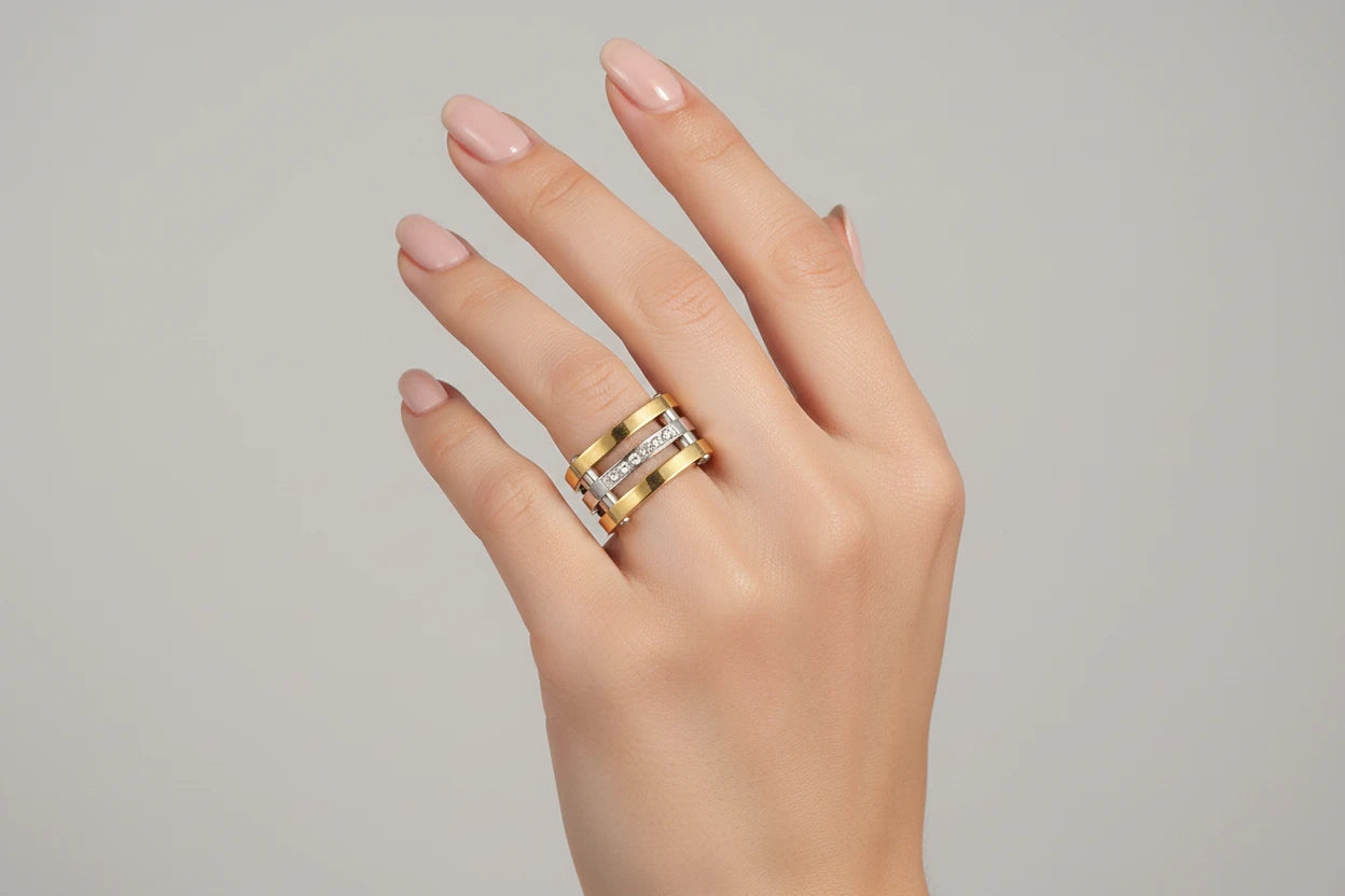 Stainless Steel Paralleled Bar Ring