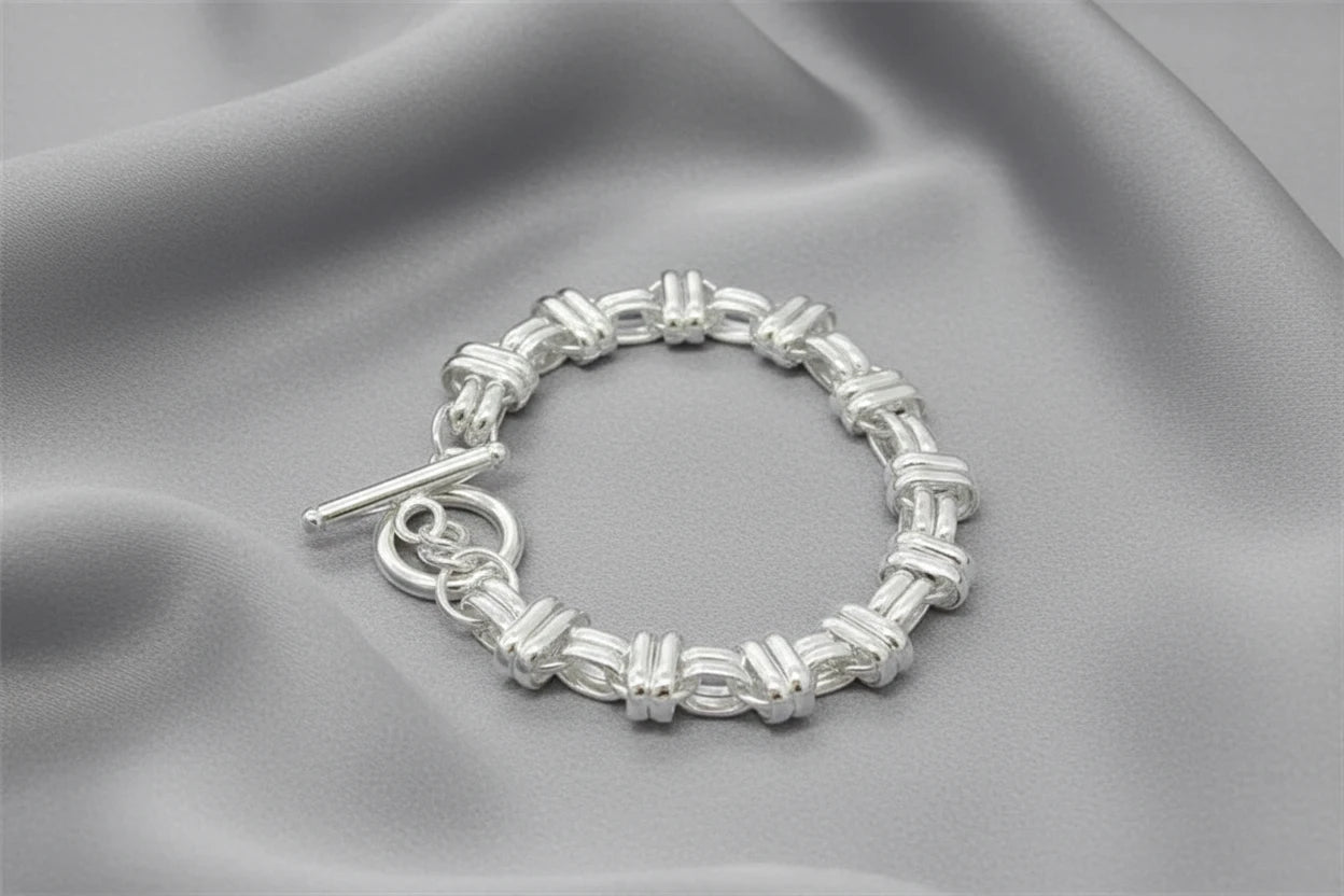Double Link Silver Bracelet
