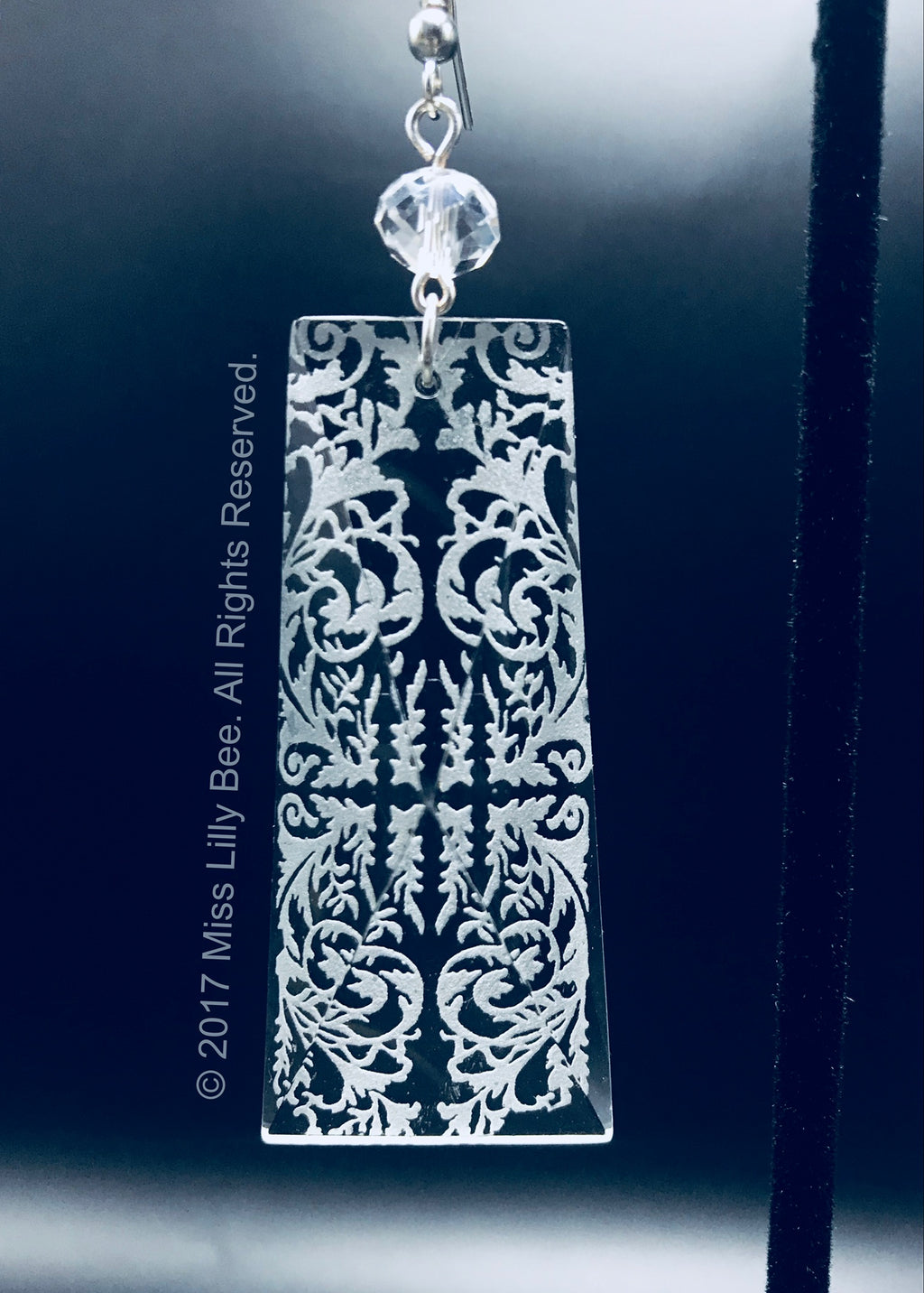 ⚜️Baroque Lace Glass Baguette Earrings