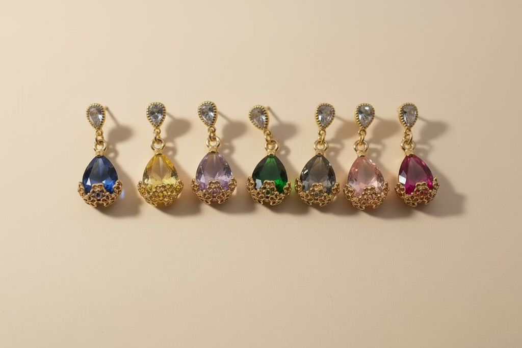 Honeycomb Gemstone Earrings 🐝