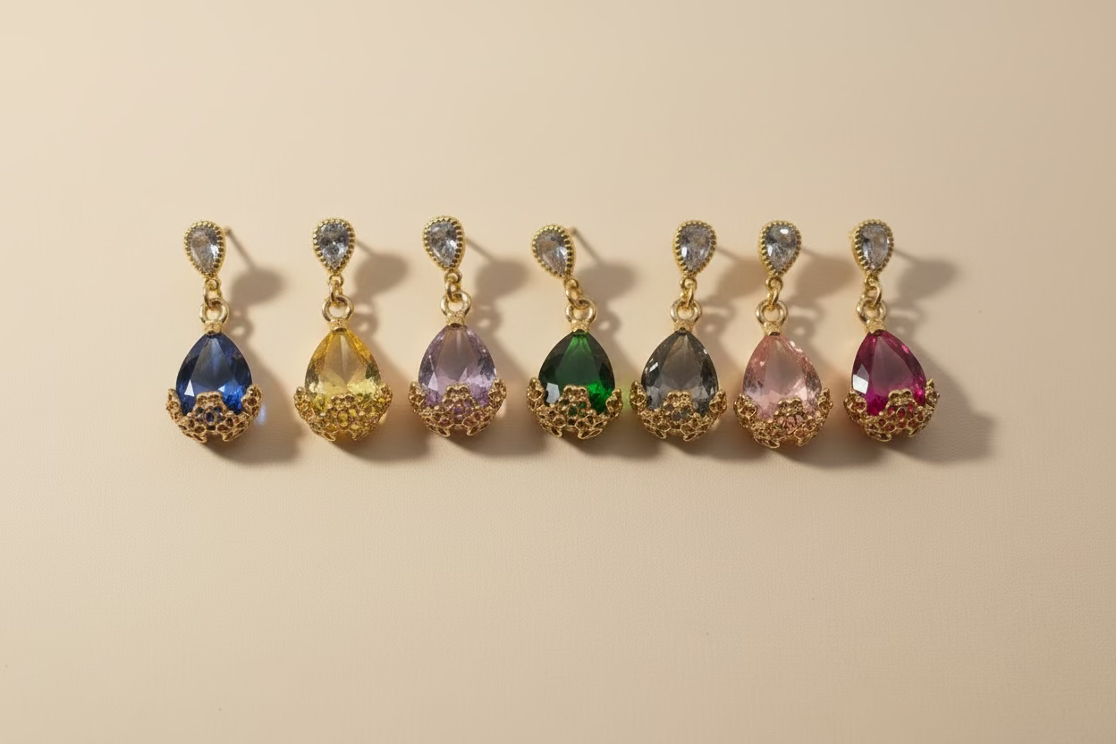 Honeycomb Gemstone Earrings 🐝