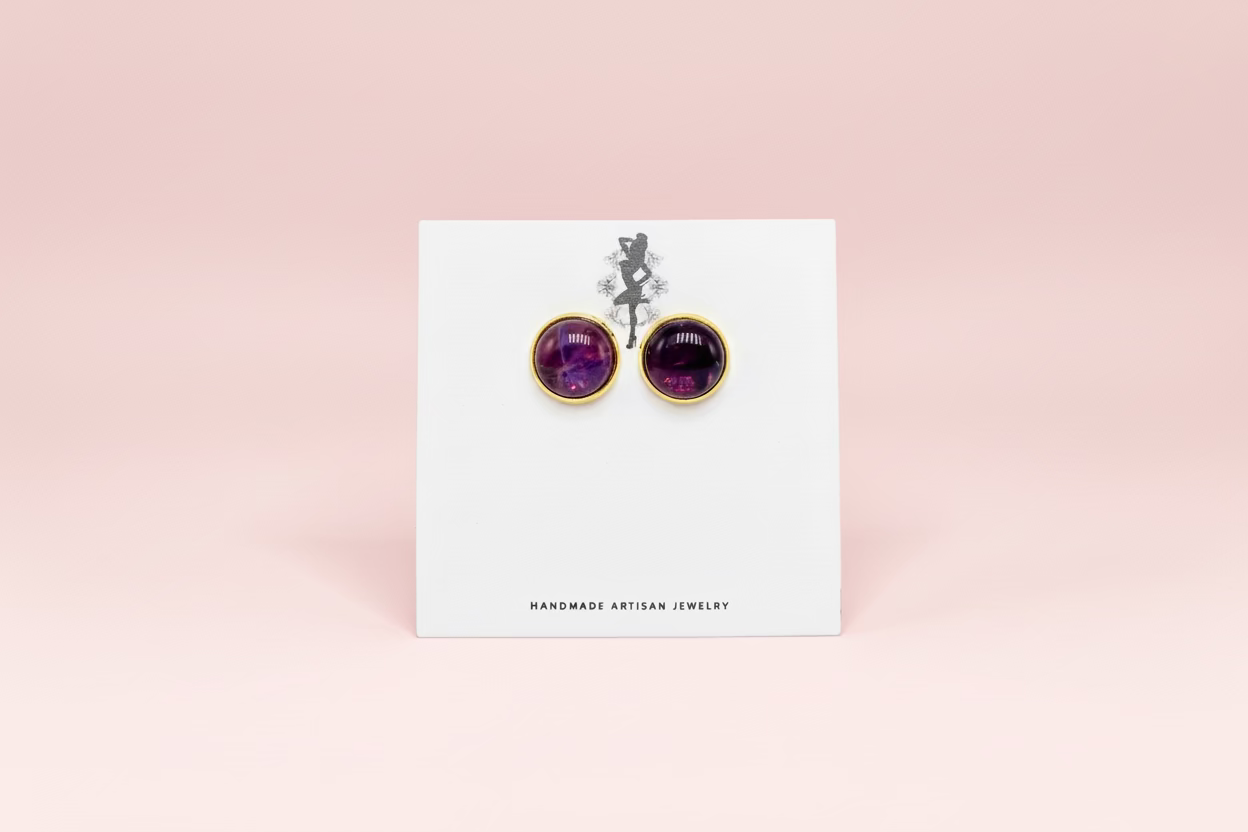 Genuine Amethyst Studs 🐝