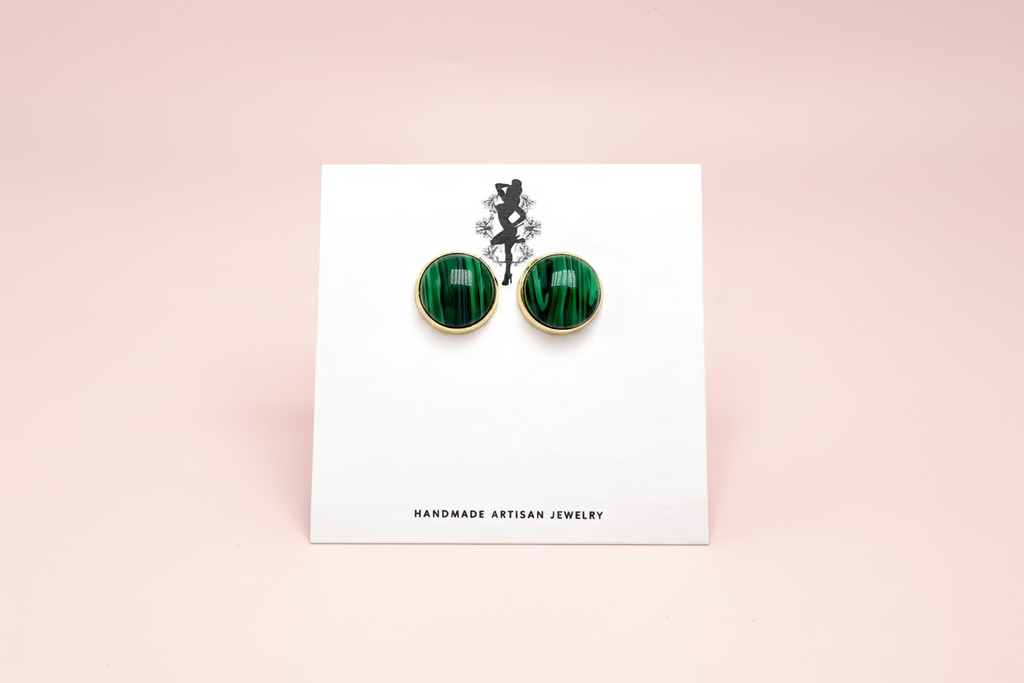 Genuine Malachite Studs 🐝
