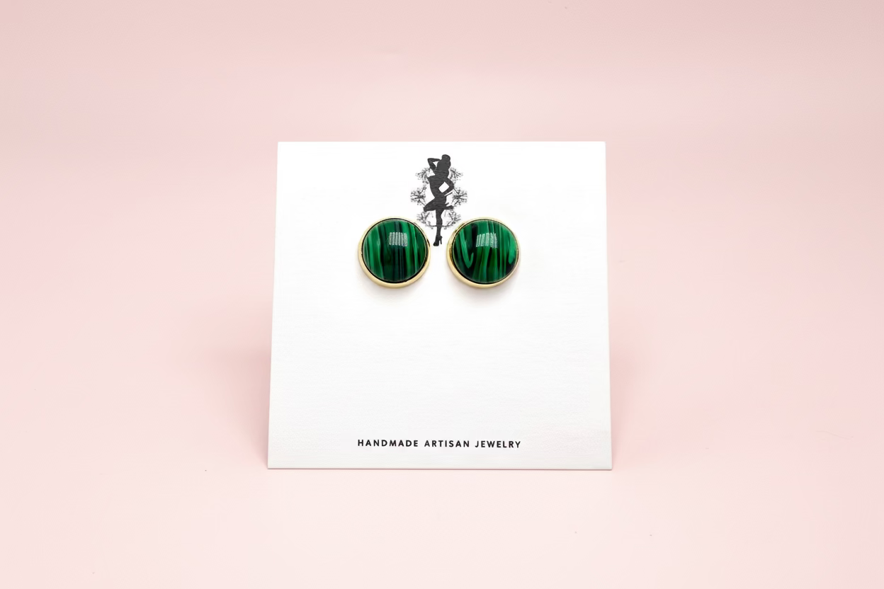 Genuine Malachite Studs 🐝