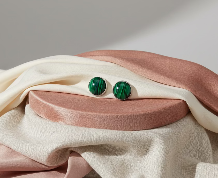 Genuine Malachite Studs 🐝