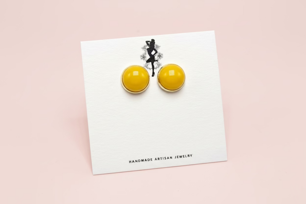 Genuine Yellow Agate Studs 🐝