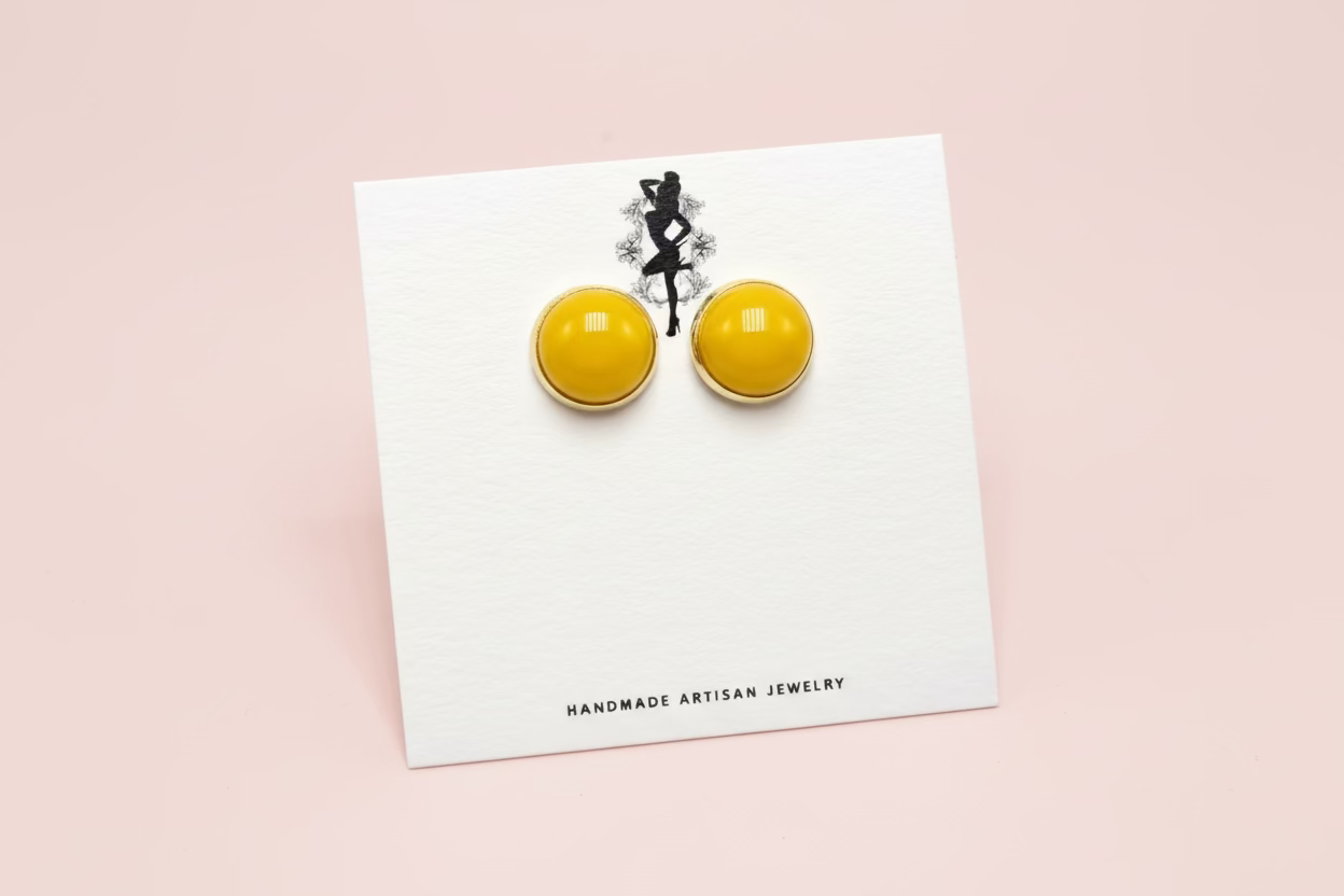 Genuine Yellow Agate Studs 🐝