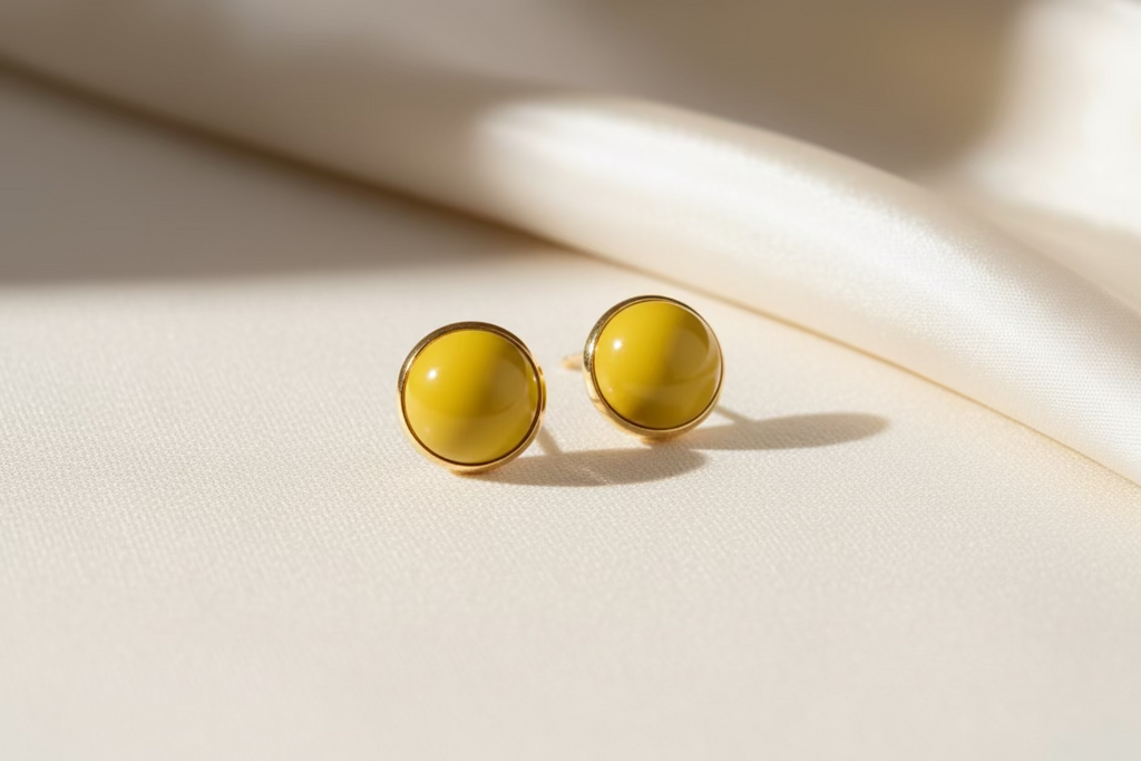 Genuine Yellow Agate Studs 🐝