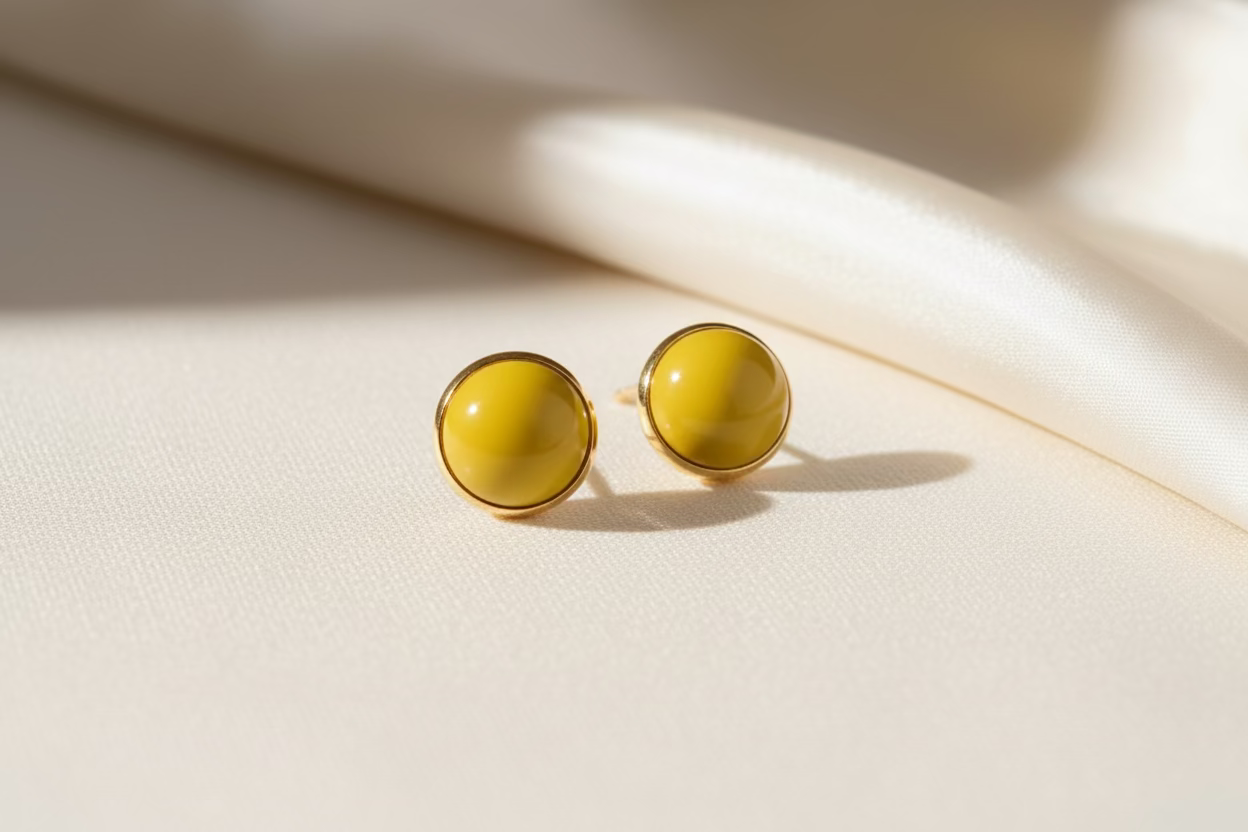 Genuine Yellow Agate Studs 🐝