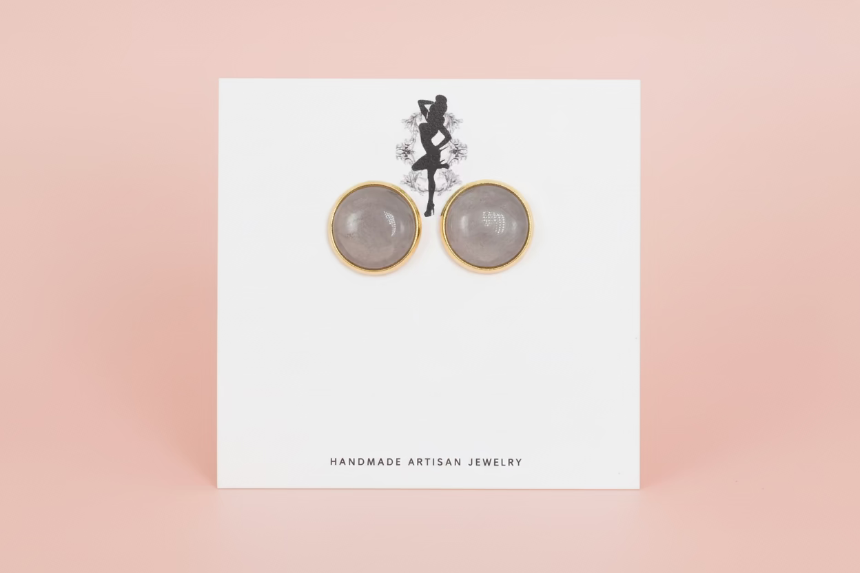 Genuine Grey Agate Studs 🐝