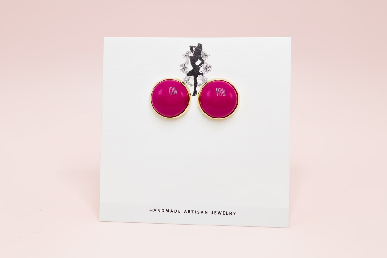 Genuine Fuchsia Fire Agate Studs 🐝