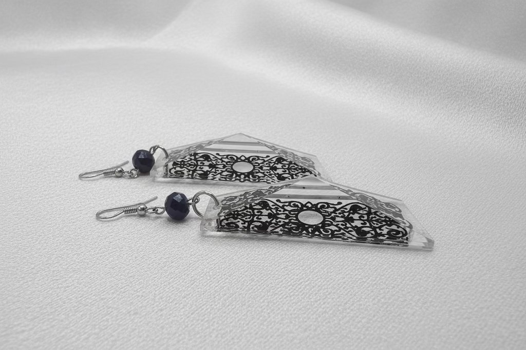 ⚜️ Baguette Sun Swirl Glass Earrings