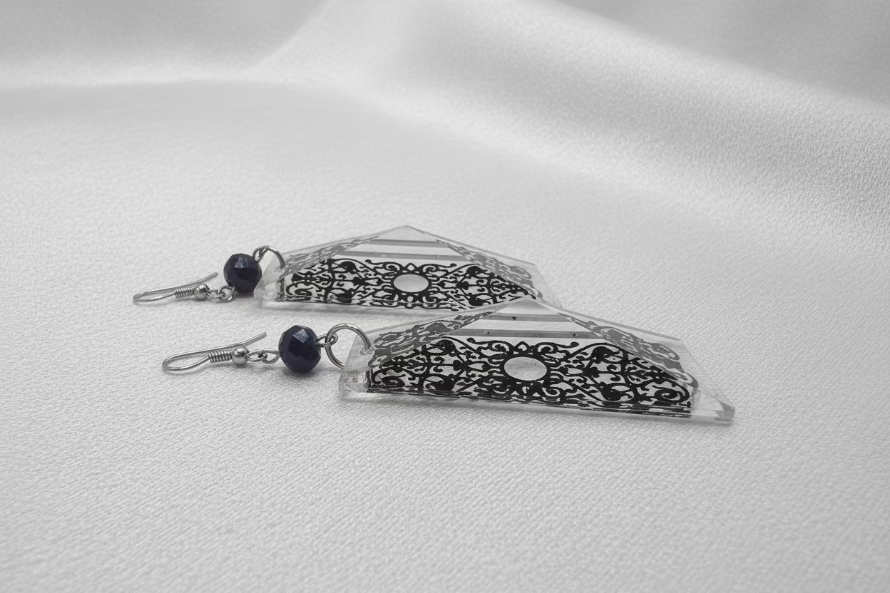 ⚜️ Baguette Sun Swirl Glass Earrings