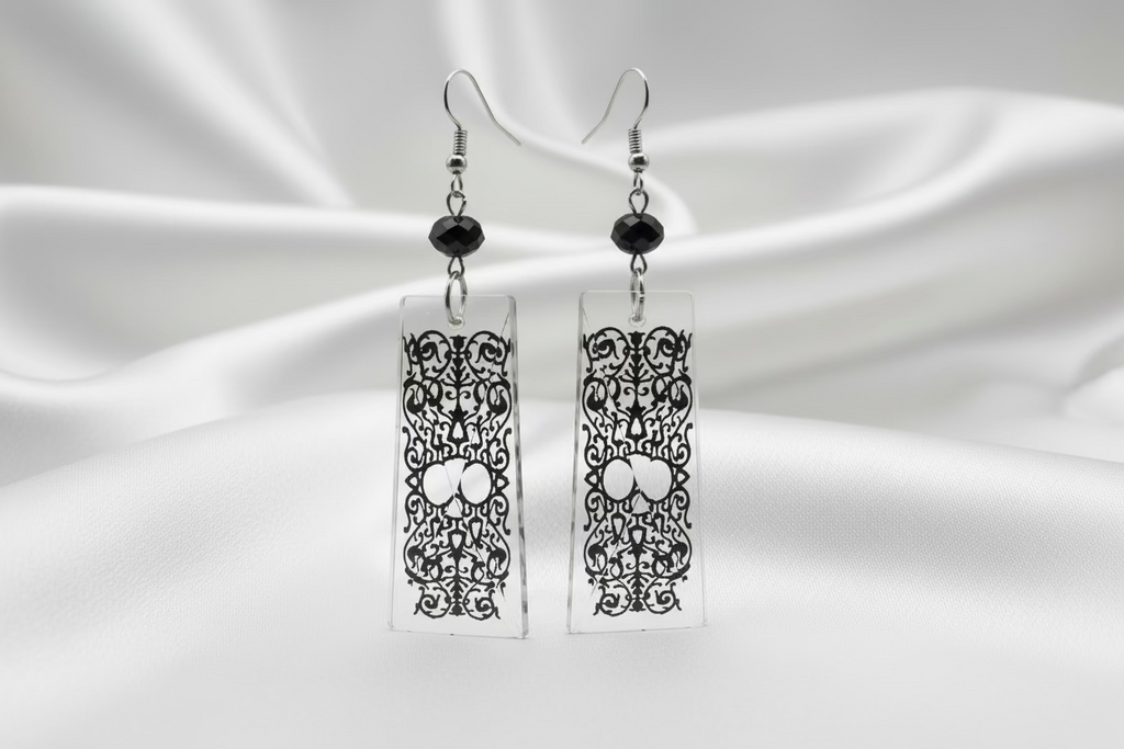 ⚜️ Baguette Sun Swirl Glass Earrings