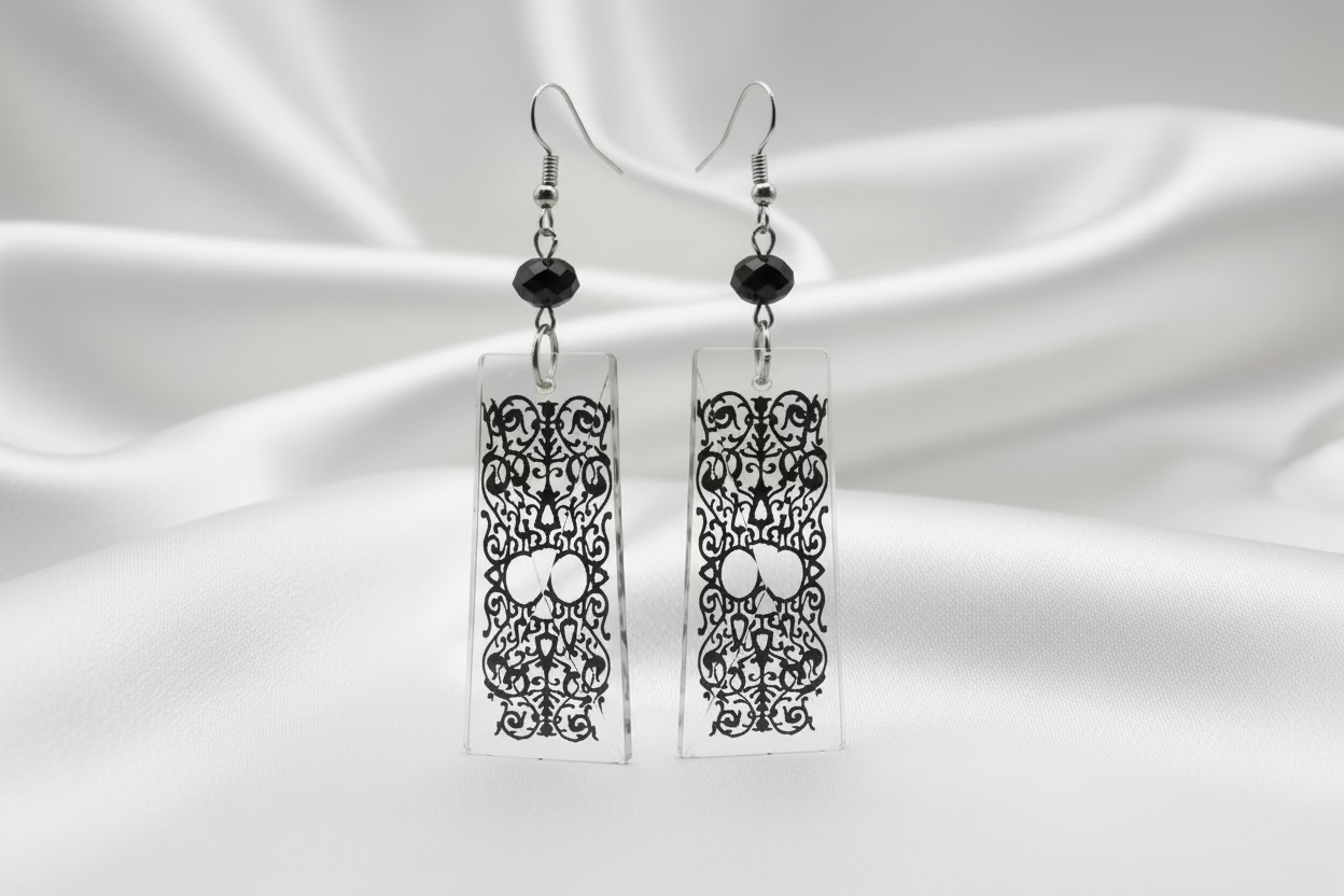 ⚜️ Baguette Sun Swirl Glass Earrings