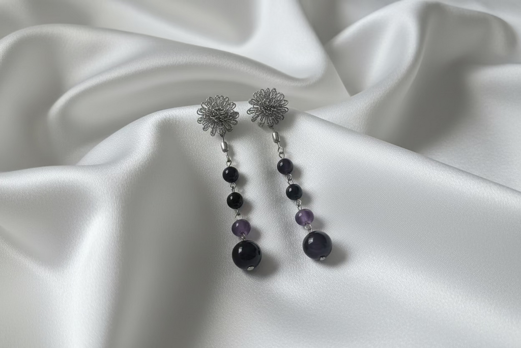 ⚜️Amethyst Rose Spike Earrings