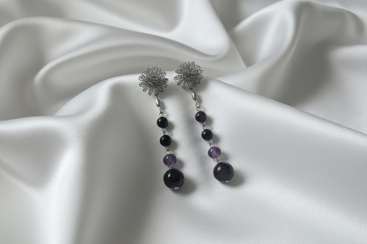 ⚜️Amethyst Rose Spike Earrings