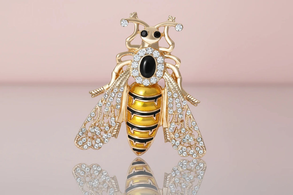 Rhinestone Bumblebee Brooch