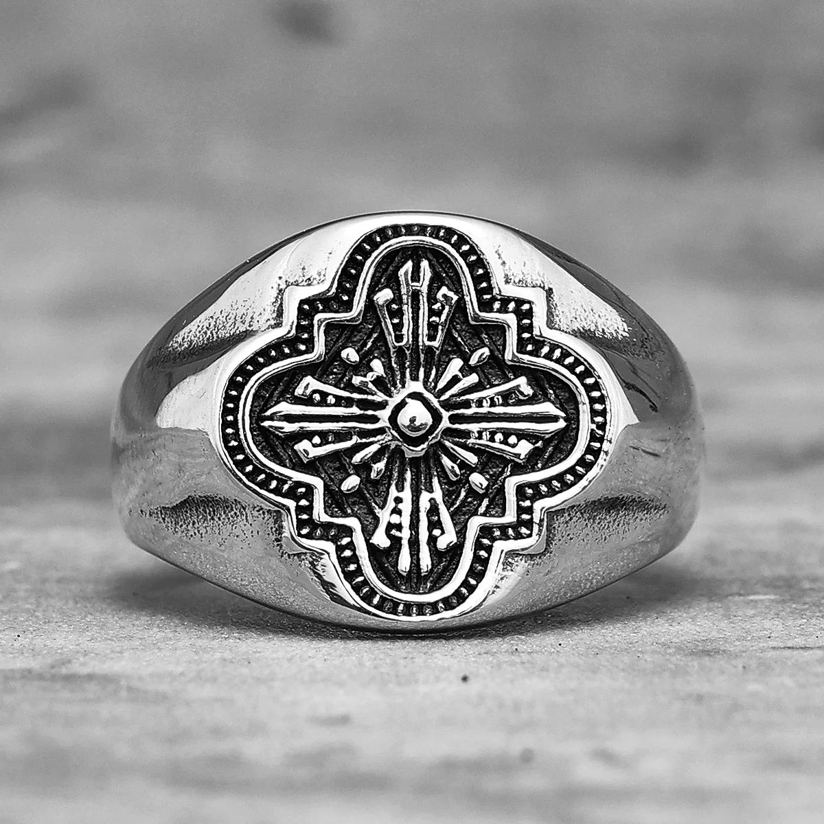 Cathedral Window Cross Ring