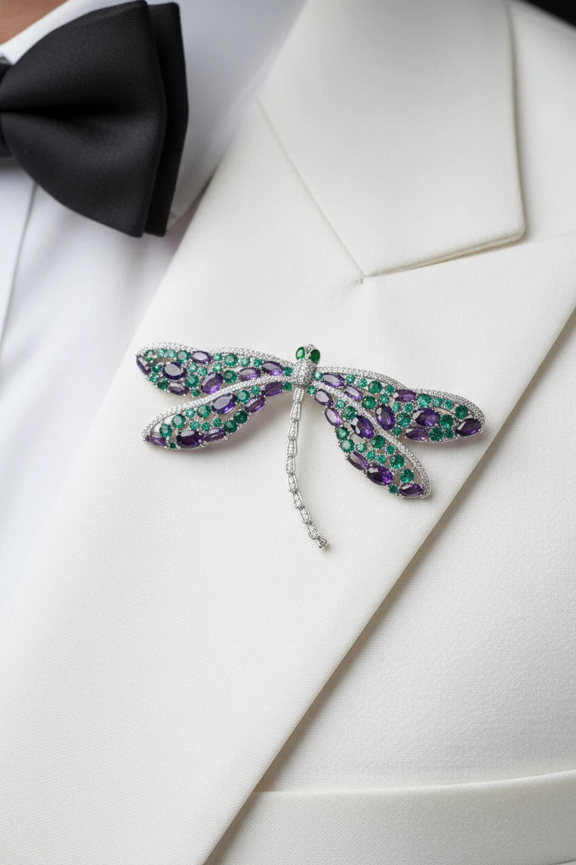 Rhinestone Dragonfly Brooch