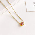 14K Gold Square Pendant Necklace