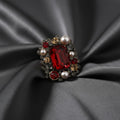 Pearl Crystal Square Brooch