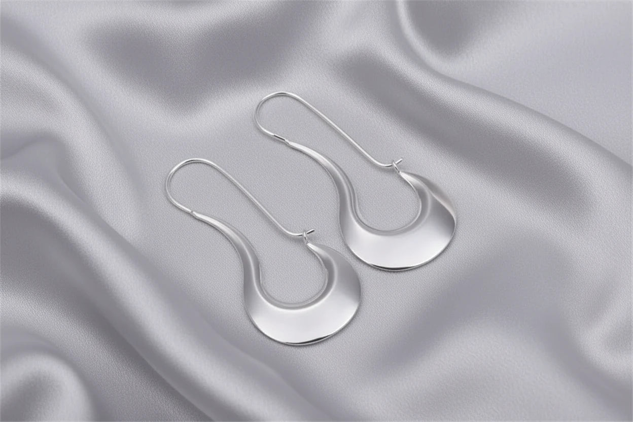 Sterling Silver Sculptural Drop Earrings