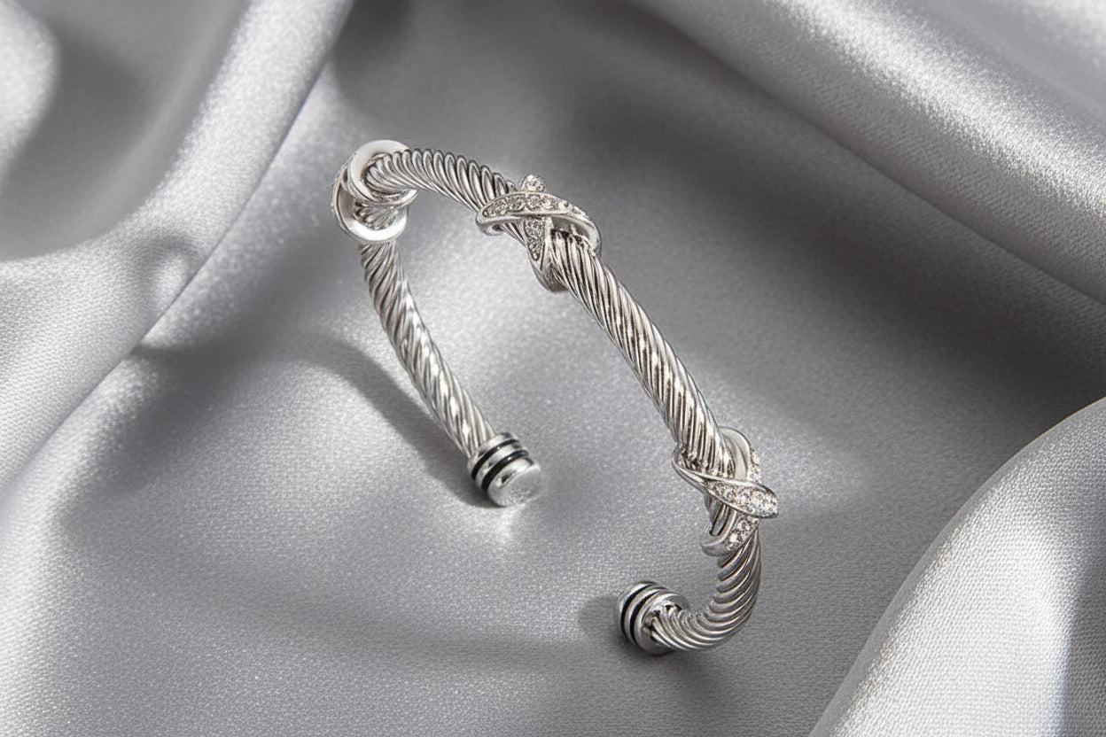 Figure-8 Cross Cuff Bracelet
