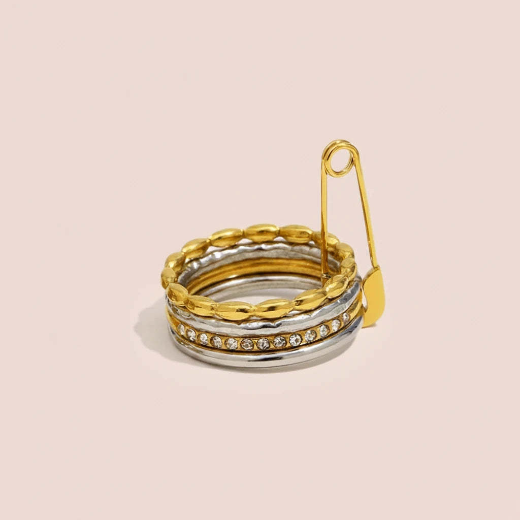 Loop Buckle 4-Layer Stainless Steel Ring