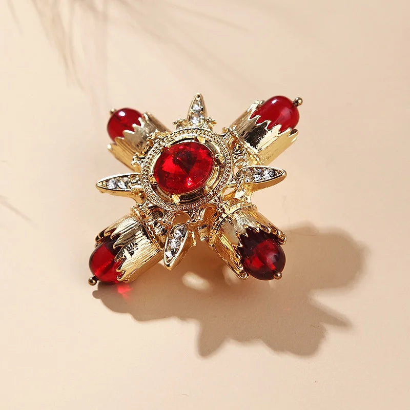 Ruby Burst Brooch