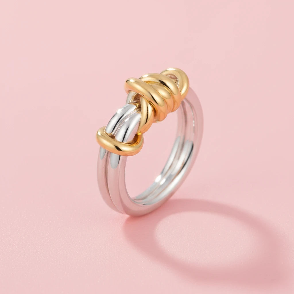 Two Color Rope Spiral Ring