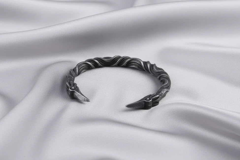 Blackened Raven Cuff Bracelet